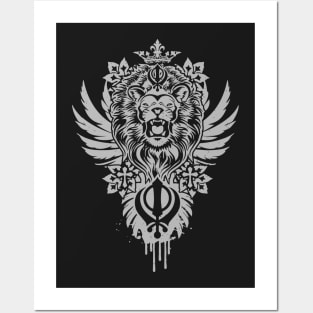 Khanda Lion Posters and Art